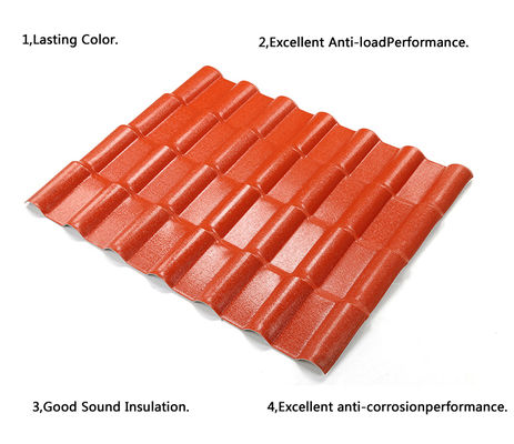 ASA Synthetic Resin Roof Tile 2.5mm 3.0mm Thickness for Villa House